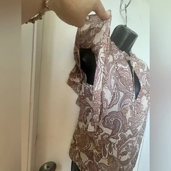 Intermix Carolina Paisley Silk Chiffon Top size S - Picture 7 of 16